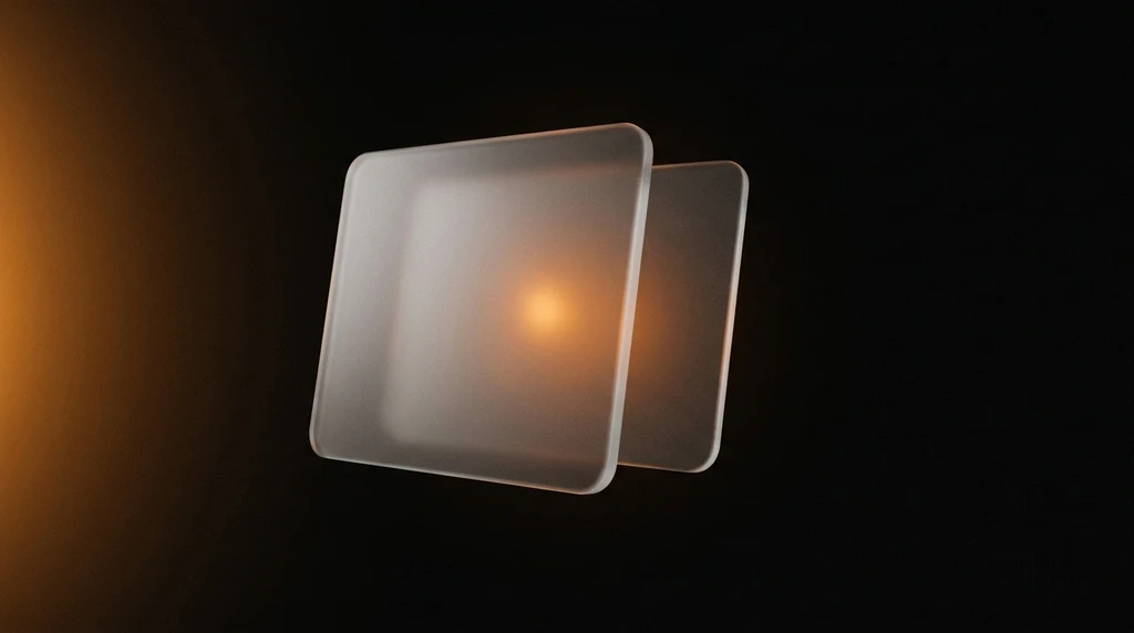 Two glass application-form panels floating side by side with glowing orange field rows